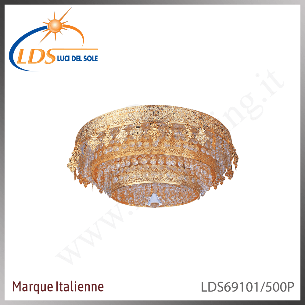 Suspension décorative en cristal – Douille E14 (petit culot) – finition or