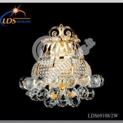 Applique murale en cristal – Douille E14 (petit culot) – finition or