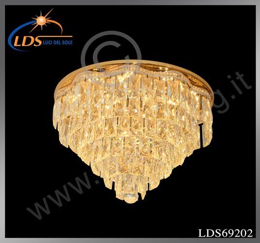 Suspension décorative en cristal – Cristal K9 – finition or