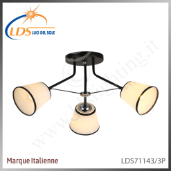 Suspension décorative 3 lampes – 3× douille E14 (petit culot) – en verre – finition noir