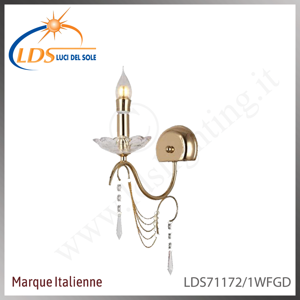 Applique murale en cristal – 1× douille E14 (petit culot)