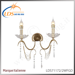 Applique murale en cristal – 2× douille E14 (petit culot)