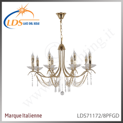 Suspension décorative en cristal – 8× douille E14 (petit culot)