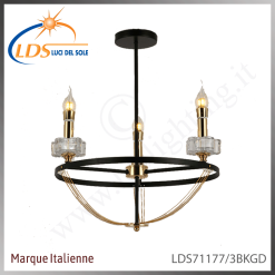 Suspension décorative 3 lampes – 3× douille E14 (petit culot) – finition or