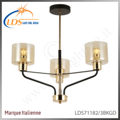 Suspension décorative 3 lampes – 3× douille E14 (petit culot) – finition or