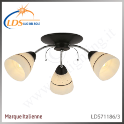 Suspension décorative 3 lampes – 3× douille E27 – finition noir