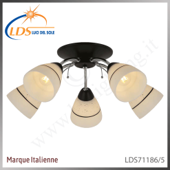 Suspension décorative 5 lampes – 5× douille E27 – finition noir