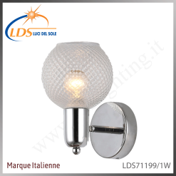 Applique murale (ampoule) – 1× douille E14 (petit culot) – finition chromé