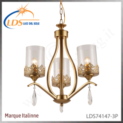 Suspension décorative 3 lampes – 3× douille E27 – finition or
