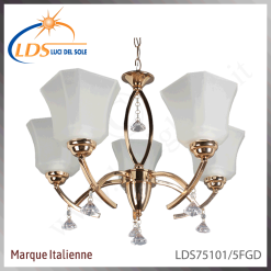 Suspension décorative 5 lampes – 5× douille E27 – en verre