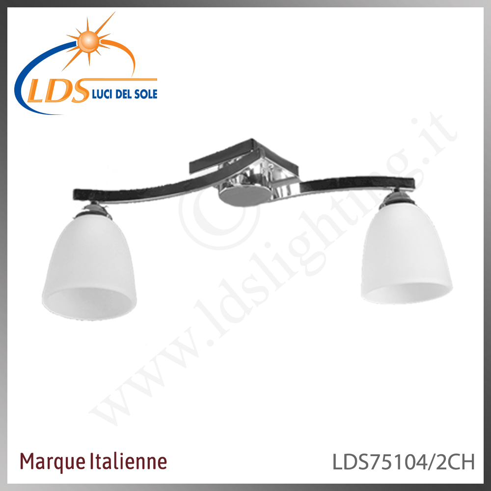 Suspension décorative 3 lampes – 2× douille E27 – en verre – finition chromé