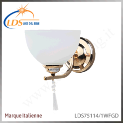 Applique murale (ampoule) – 1× douille E27 – en verre – finition or