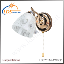 Applique murale (ampoule) – 1× douille E27 – en verre – finition or