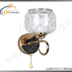 Applique murale (ampoule) – 1× douille E27 – en verre – finition or