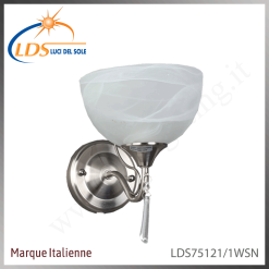 Applique murale (ampoule) – 1× douille E27 – en verre – finition nickel satiné