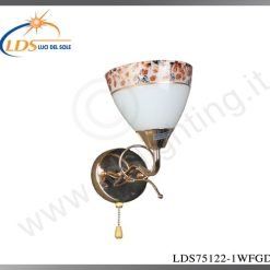 Applique murale (ampoule) – Douille E27 – en verre – finition or