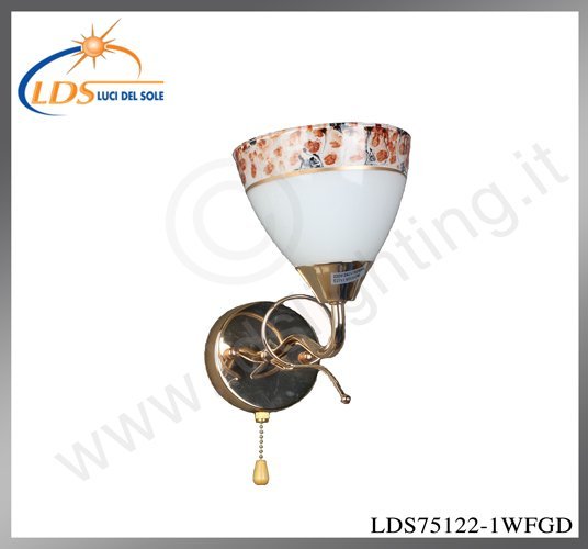 Applique murale (ampoule) – Douille E27 – en verre – finition or