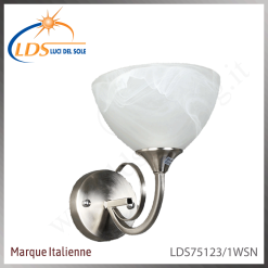 Applique murale (ampoule) – 1× douille E27 – en verre – finition nickel satiné