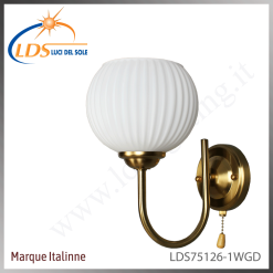 Applique murale (ampoule) – 1× douille E27 – en verre – finition or