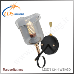 Applique murale (ampoule) – 1× douille E27 – en verre – finition or