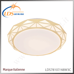 Plafonnier LED en saillie – LED 48W – Blanc chaud (3000K) – finition or