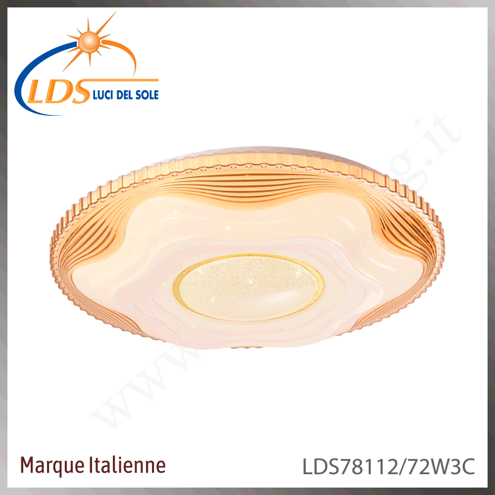 Plafonnier LED en saillie – LED 72W – Blanc chaud (3000K) – finition or