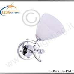 Applique murale (ampoule) – 1× douille E27 – en verre – finition chromé