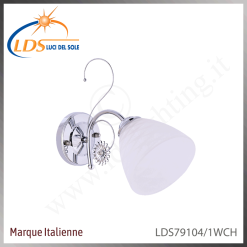 Applique murale (ampoule) – 1× douille E27 – en verre – finition chromé