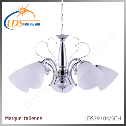 Suspension décorative 5 lampes – 5× douille E27 – en verre