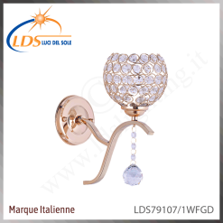 Applique murale en cristal – 1× douille E27 – finition or – Luci Del Sole