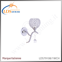 Applique murale en cristal – 1× douille E27 – finition chromé