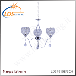 Suspension décorative 3 lampes – 3× douille E27 – finition chromé
