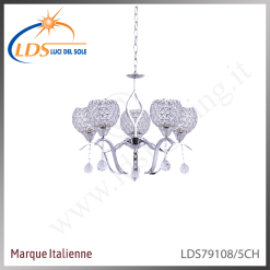 Suspension décorative 5 lampes – 5× douille E27 – finition chromé