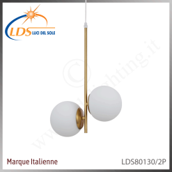 Suspension décorative 1 lampe – 2× douille E27 – en verre – Luci Del Sole