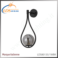 Applique murale (ampoule) – 1× douille E27 – en verre – finition noir – Luci Del Sole