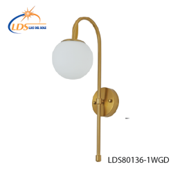 Applique murale (ampoule) – 1× douille E27 – en verre – finition or – Luci Del Sole