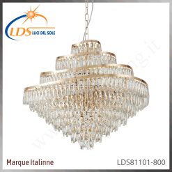 Suspension décorative en cristal – 25× douille E14 (petit culot) – finition or