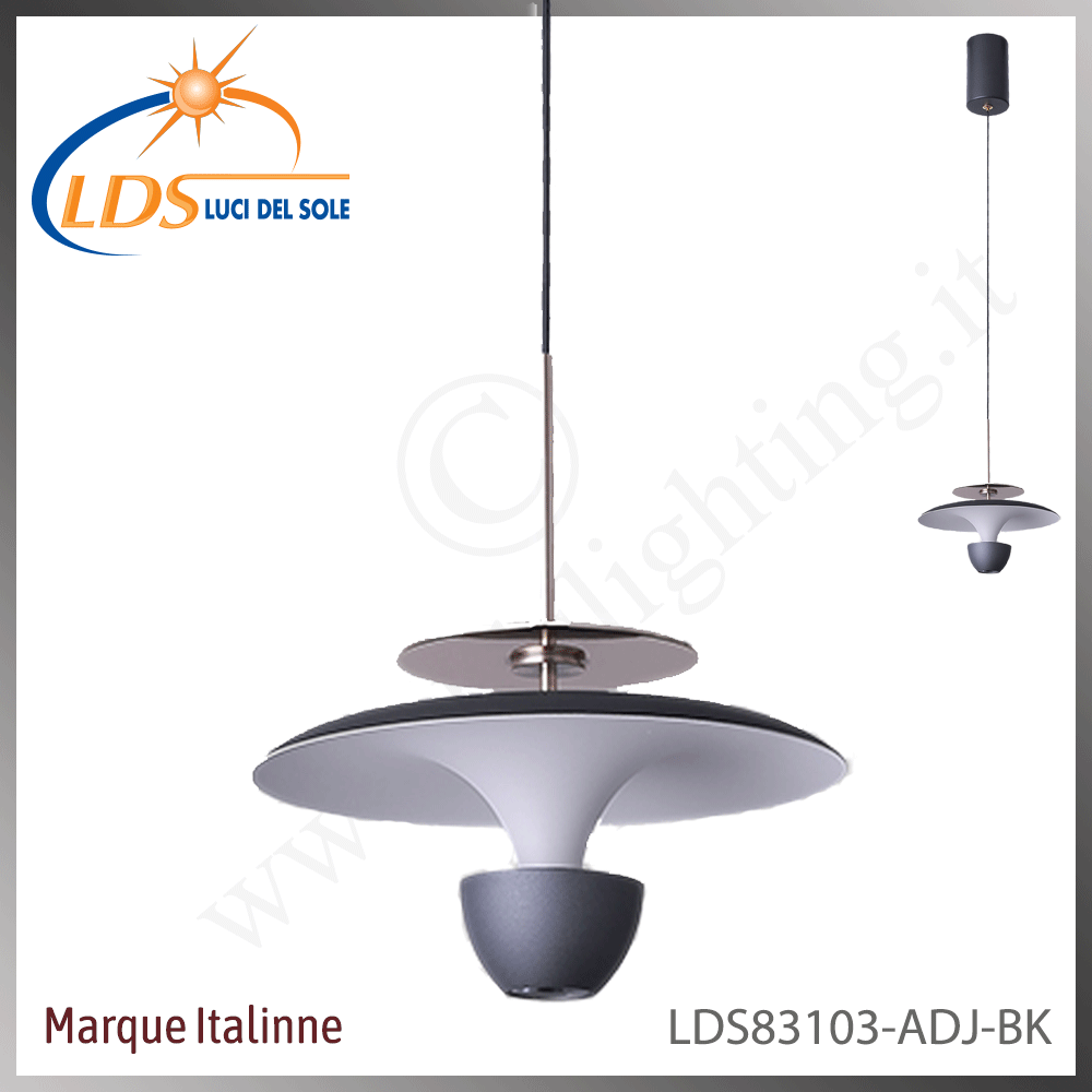 Suspension décorative 1 lampe – LED 12W – orientable – finition noir