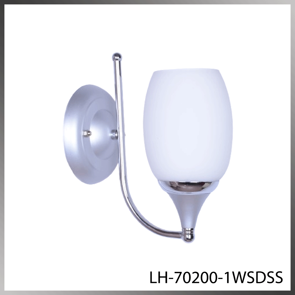 Applique murale (ampoule) – 1× douille E27 – en verre