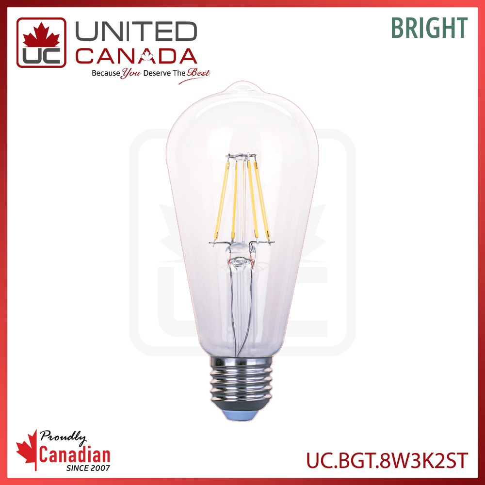 Ampoule filament LED – LED 8W – Douille E27 – Blanc chaud (3000K)