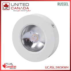 Plafonnier LED en saillie – LED 5W – Blanc chaud (3000K) – finition blanc