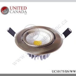 Spot LED COB – LED 5W – Blanc froid (6000–6500K) – finition nickel satiné – United Canada Inc.