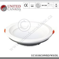 Downlight LED avec verre dépoli – LED 24W – finition blanc